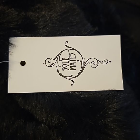 NWT Soul Mates Faux Fur Slippers. SIZE 9. Black - Picture 8 of 9